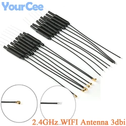 10pcs/1pc 2.4GHz 2.G WIFI Antenna 3dbi UF.L IPX/IPEX Connector Brass Inner Aerial 15cm Length 1.13 Cable HLK-RM04 ESP-07