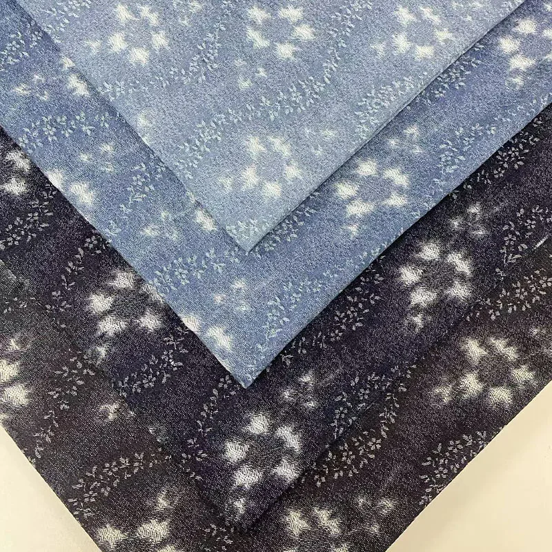 

Denim Fabric Flame Flower Thickened Jacquard Washed Denim For Sewing Dresses Bags Pants bags hats DIY Denim Fabric