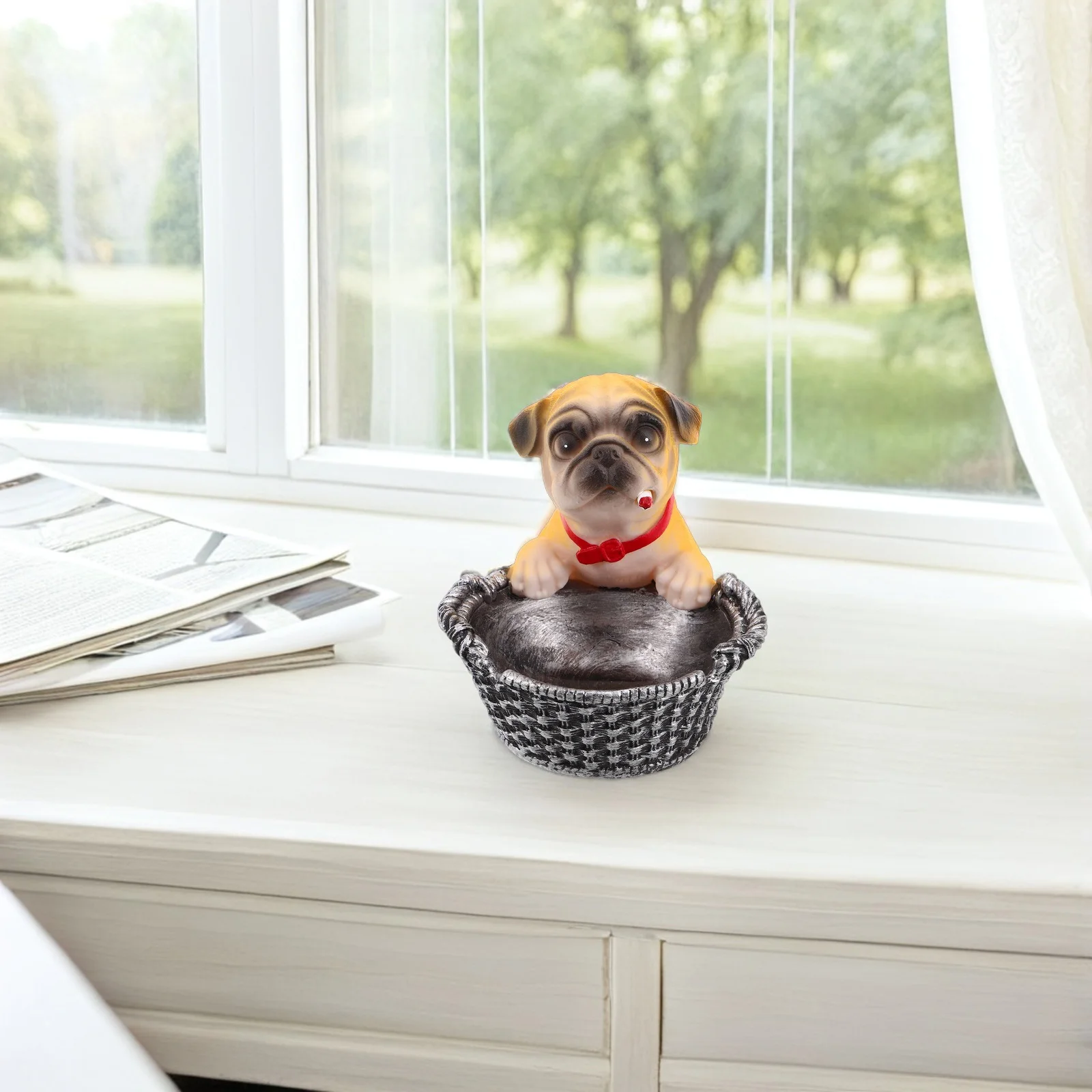 

Creative Dog Shaped Resin Ashtray Handmade Waterproof Portable Floor Standing Home Decor Unique Stylish Indoor Outdoor Use