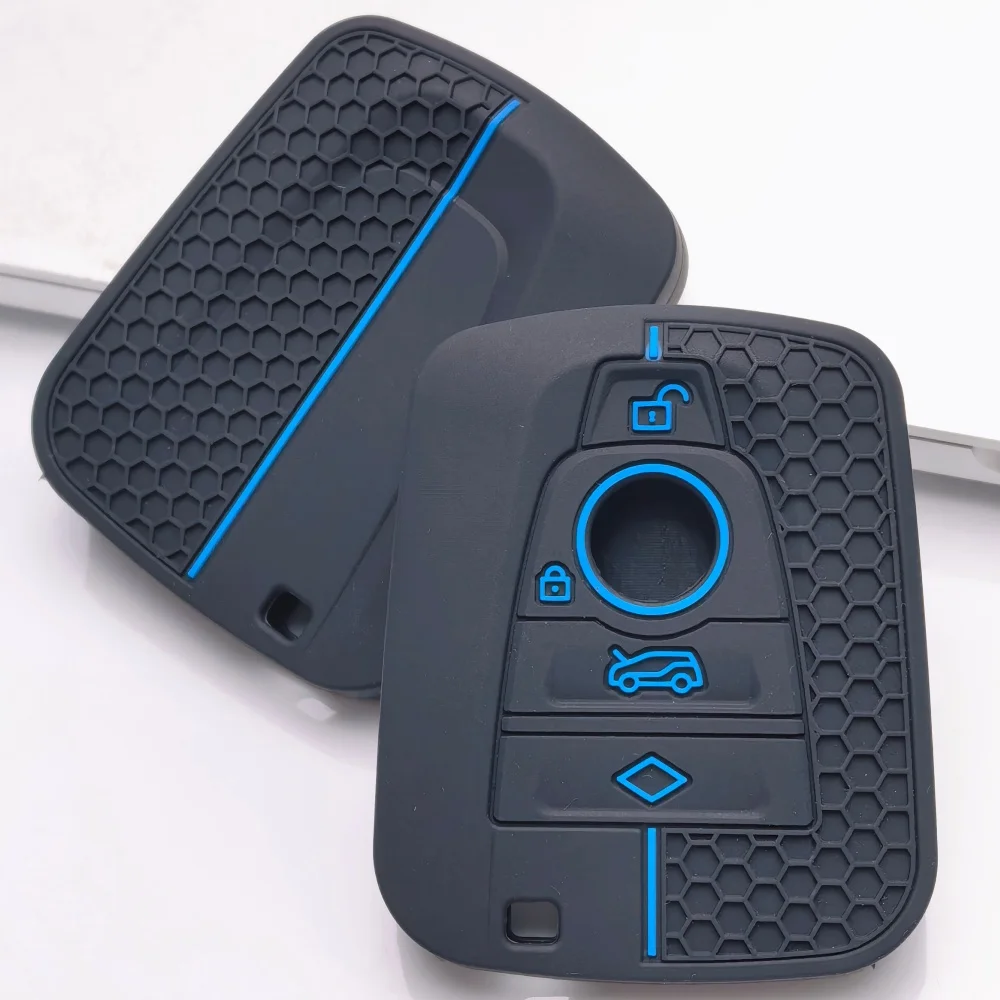 Silicone Car Remote Key Case Cover Holder Shell For BMW I3 I8 Series 2014 2015 2016 2017 2018 Protection Keychain Accessories view 5