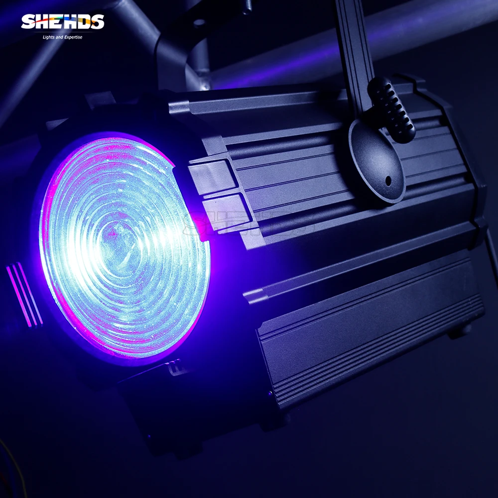 Imagem -05 - Shehds-led Teatro Spot Light com Lente Fresnel Rgbw Branco Quente e Frio Palco Profissional para dj Festa de Casamento Pcs 250w