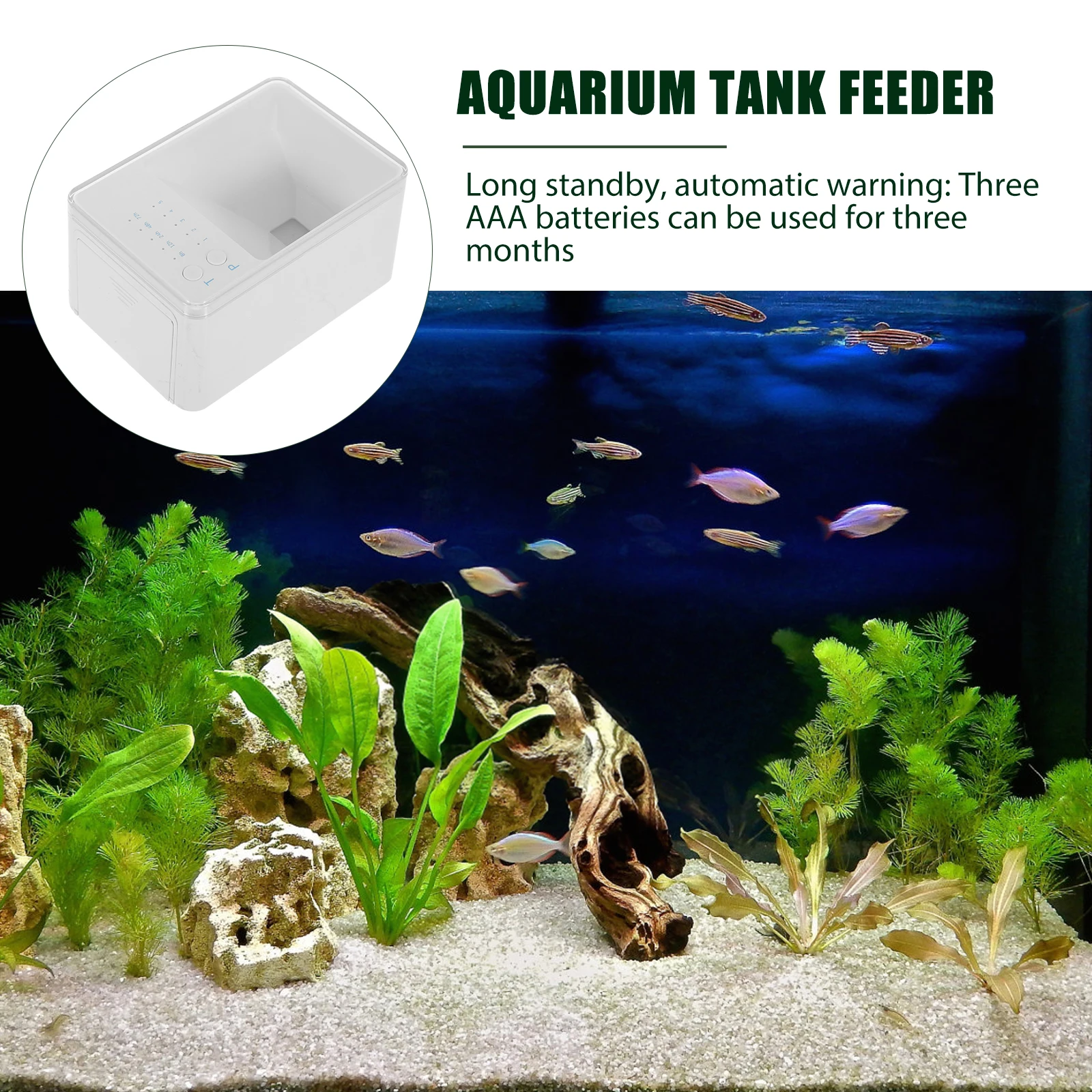 

1 set 1 Set Mini Automatic Feeder Fish Tank Feeder Durable Plastic Aquarium Feeding Container Silent 3 Aaa Batteries