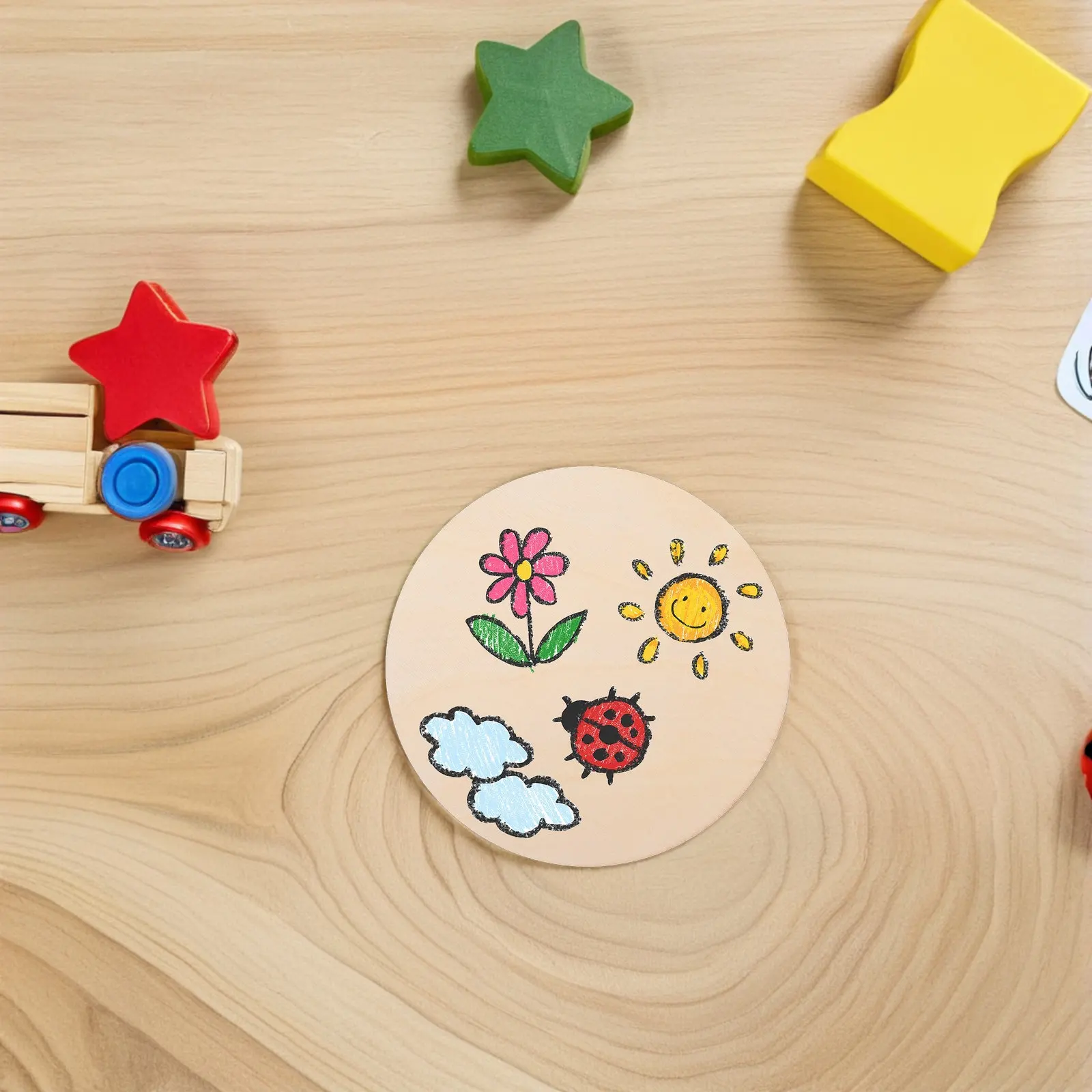 

50Pcs Wood Craft Rounds Natural Unfinished Wood Circles Smooth Surface for DIY Art Painting Engraving Wedding Home Decor