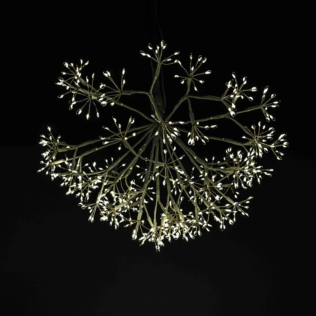 192LED Hanging Dandelion LED Light Outdoor Golden LED Firework Fairy Light Copper Wire Starburst String Light