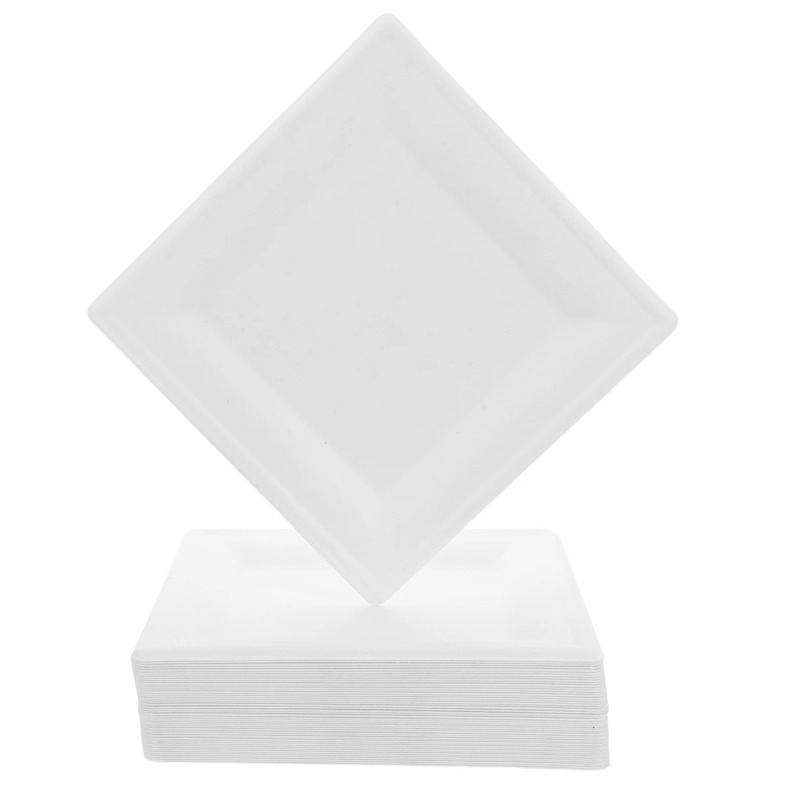 

50pcs Disposable Paper Plates 8 Inch Square Supplies Cake Serving Dishes Microwave Safe Kitchen Barwareparty plates