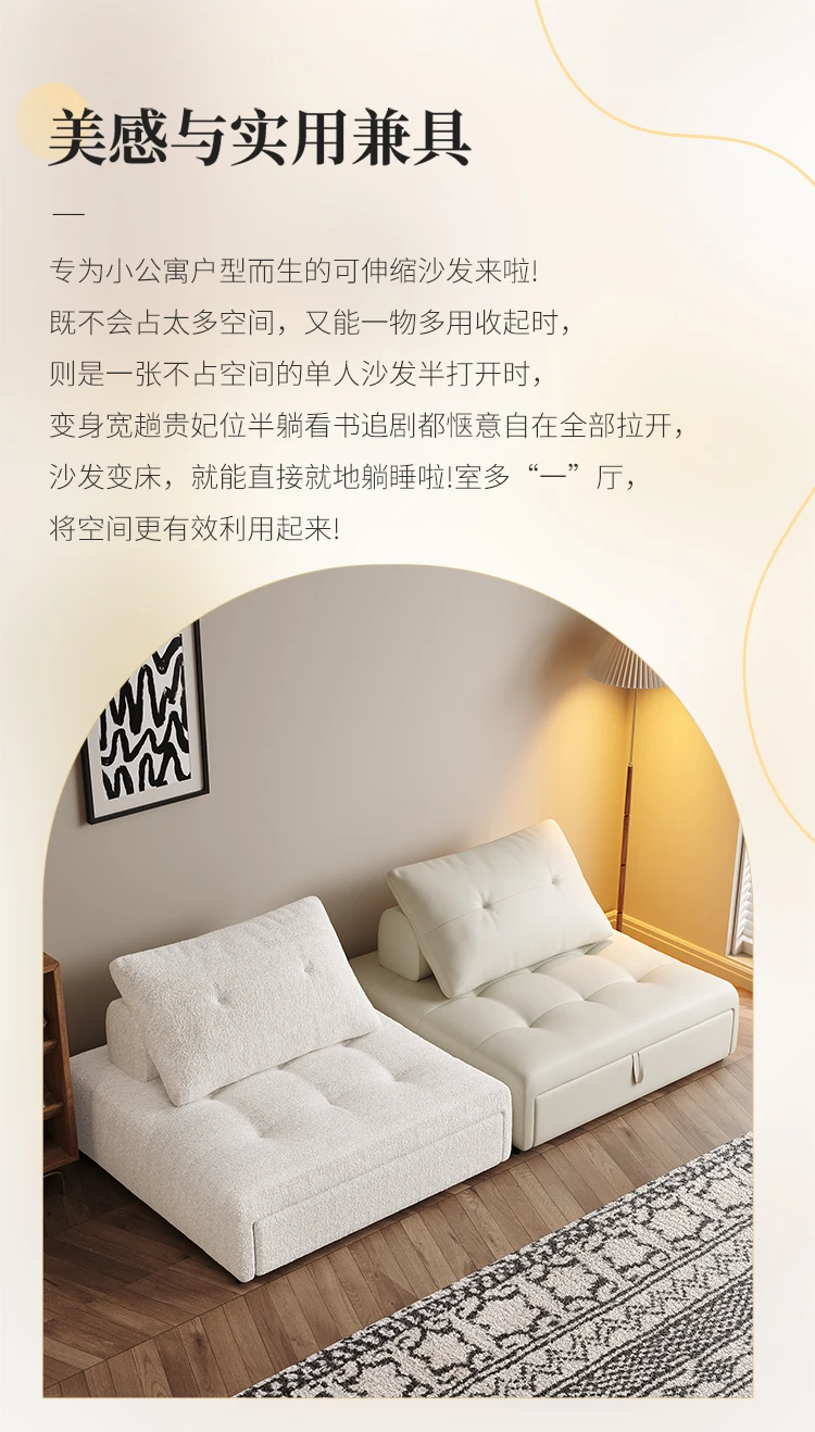 Sofa bed folding dual-purpose multifunctional retractable bed sheet person, push-pull bed