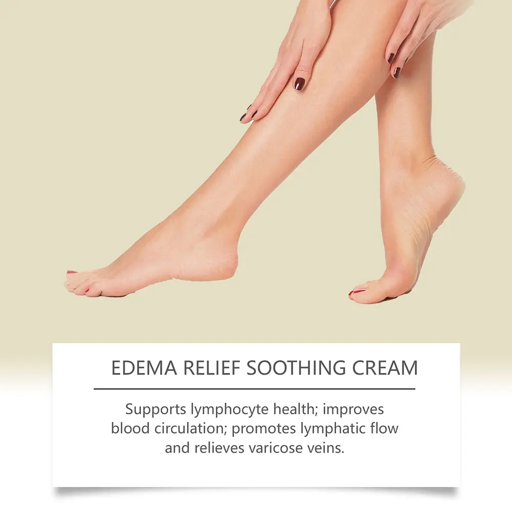 Edema Relief Soothing Cream Swelling Care Lymphatic Massage Cream Improves Vein Varicose Leg Care Soothing Moisturizing Lotion view 3