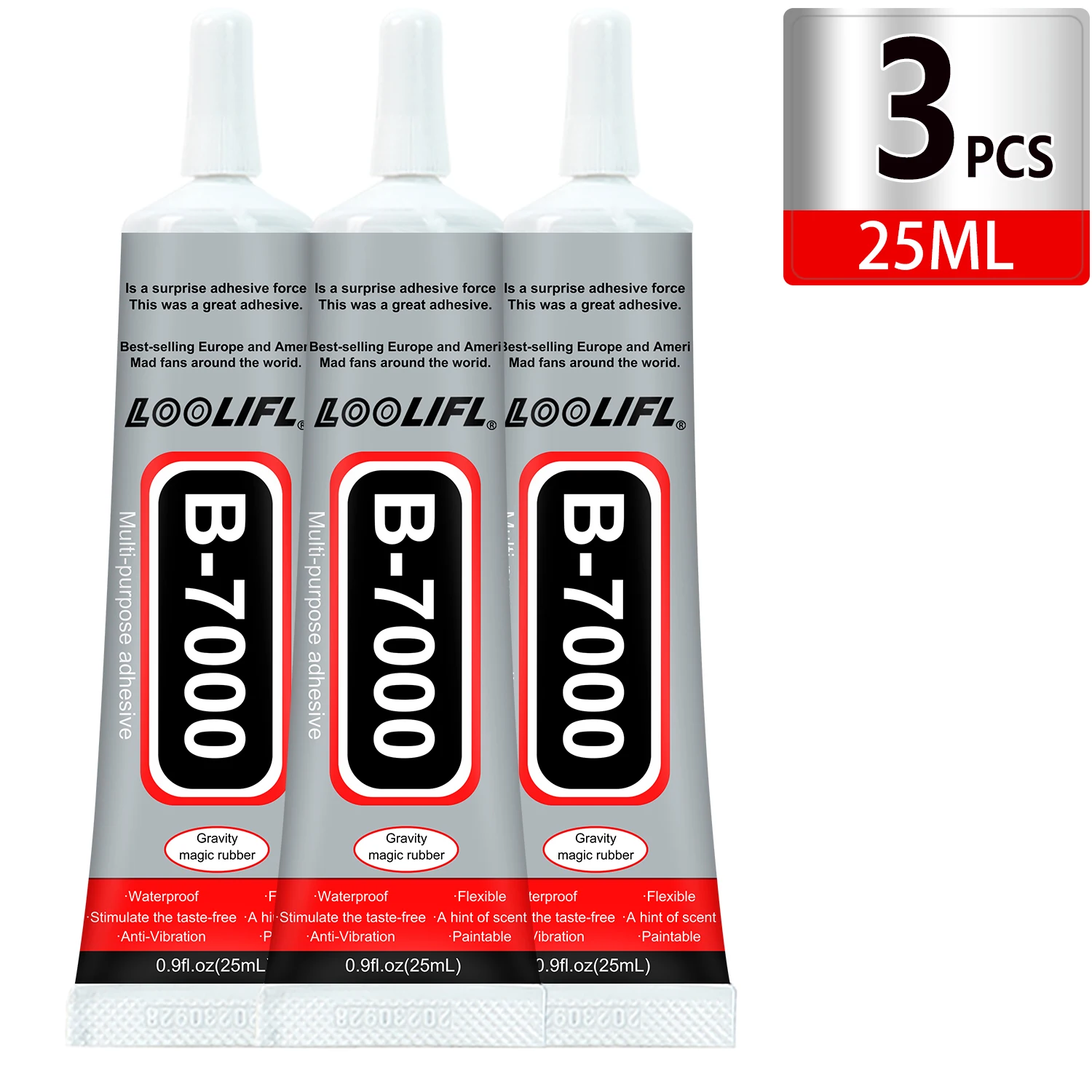 Loolifl B-7000 15/25/50/110ml Transparenter Handybildschirm-Reparaturkleber Universeller Glas- und Kunststoffkleber für DIY mit Präzisionsapplikator