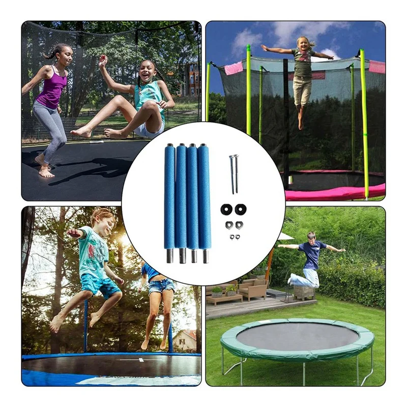 Trampoline Poles Replacement,With Trampoline Poles Anti-Collision Protector,With Screws Enclosure Straight Tube