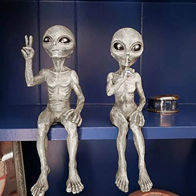 

New Outer Space Alien Statue Martians Garden Figurine Set Yard & Garden Decors Outdoor Courtyard Ornaments
