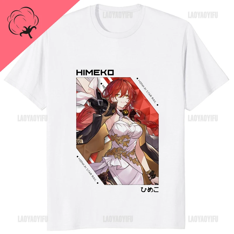 Kawaii 7 marca Waifu T Shirt Hot Game Honkai Star Rai nadruk koszulka męska casualowe modne luźna odzież uliczna miękkie koszulki Otaku