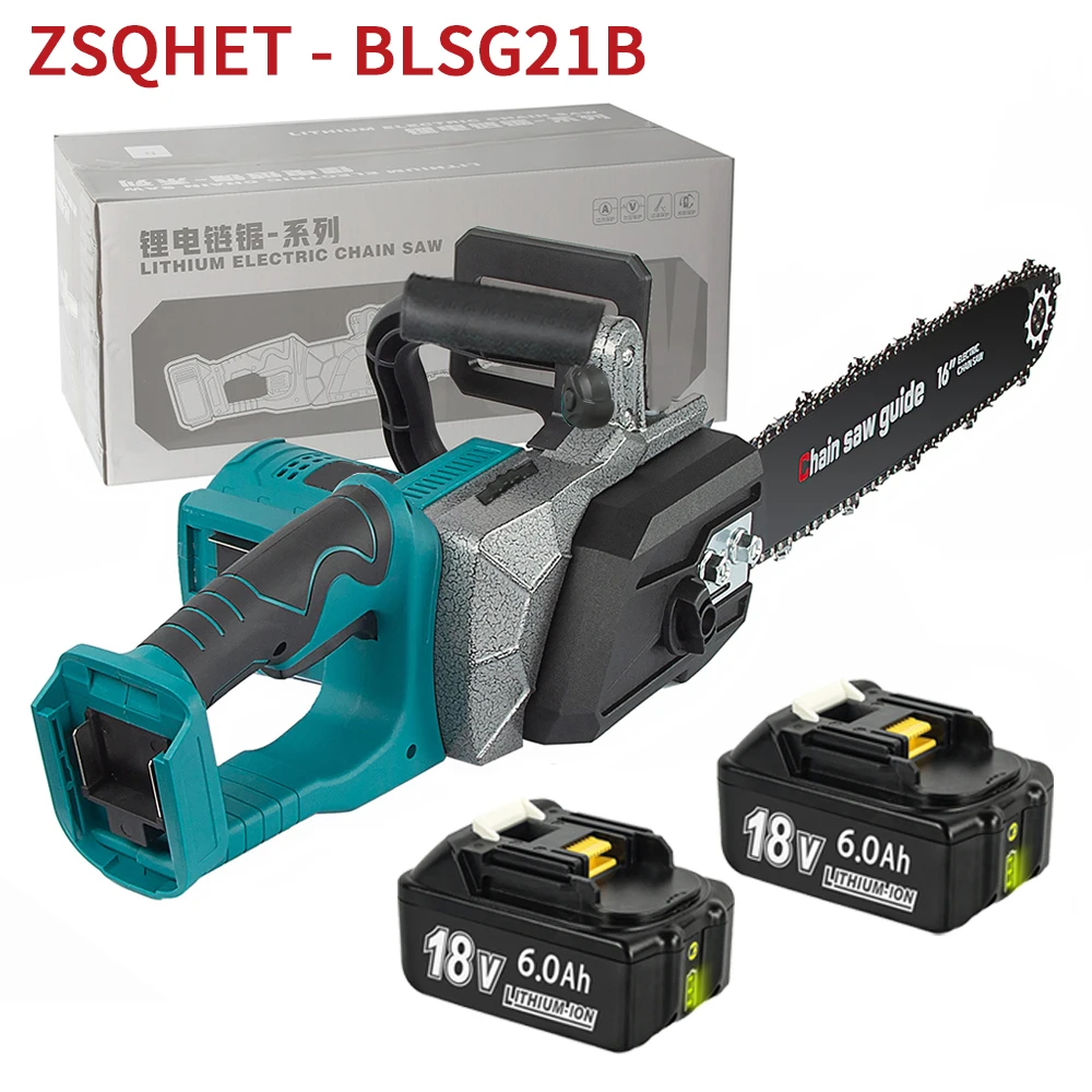 HY7036 2200W Electric Chainsaw Wood Cutters Bracket Brushless Motor for Makita 18V Lithium ion with Batteries Saw Power Tools