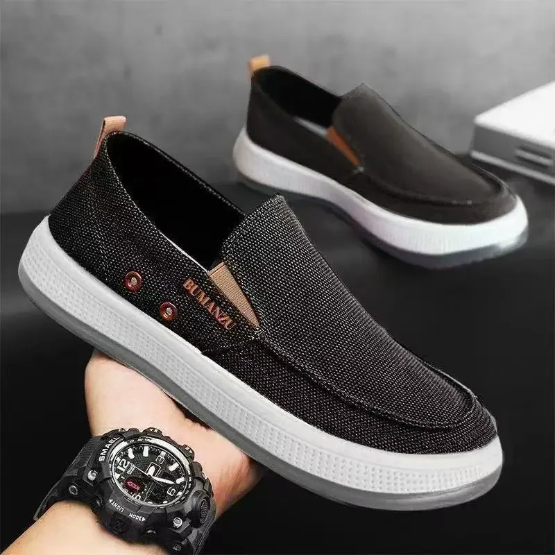 

2025 New Men's Canvas Shoes Lightweight Men's Casual Shoes Fashion Trend Versatile Loafers Outdoor Non-slip Hard Wearing Flats