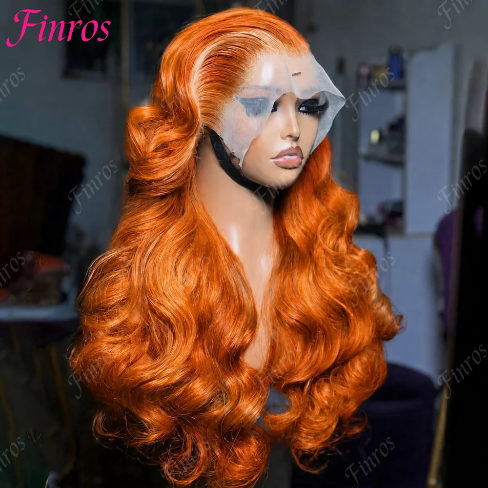 

350 Colored Ginger Orange Body Wave Wig 200% Density 13x4 Hd Lace Front Wigs Brazilian Human Hair Pre Plucked For Women Sale