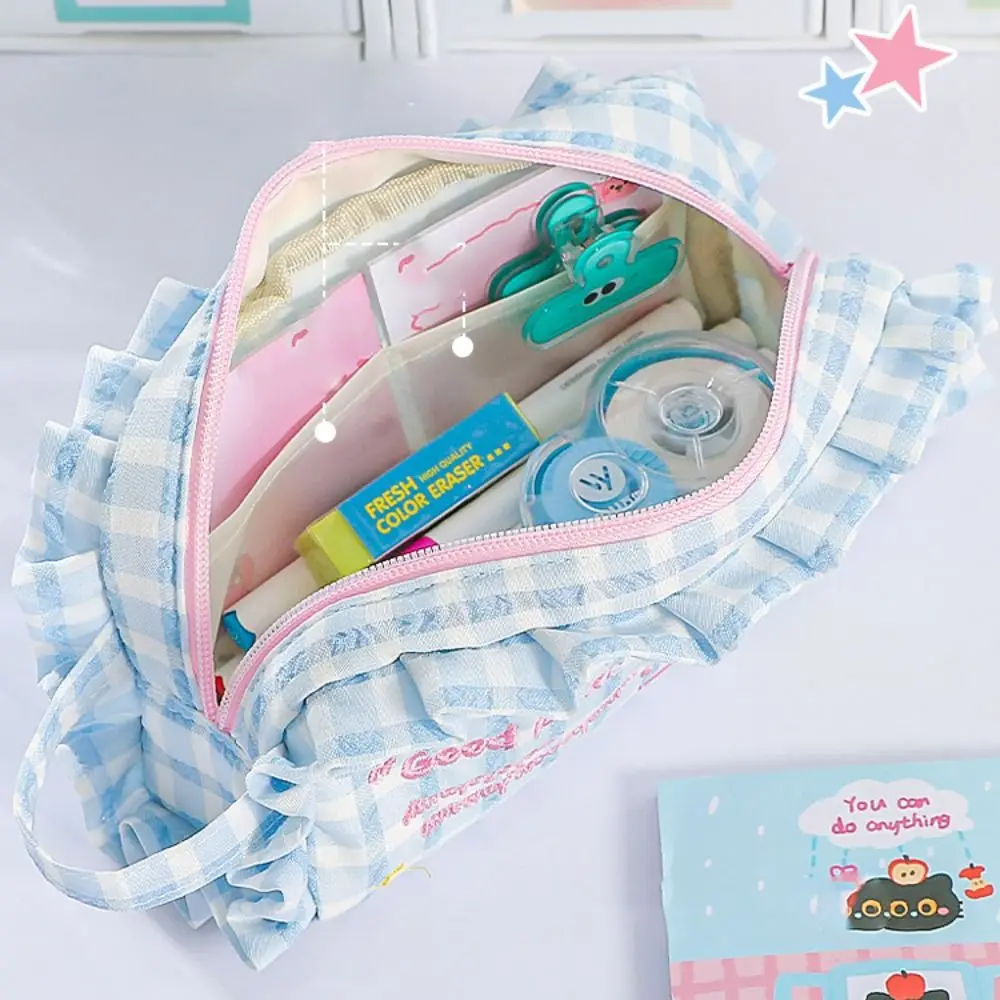 Flower Dopamine House Pencil Bag Large Capacity Zipper Stationery Storage Bag Cosmetics Storage Creative Pen Pencil Case