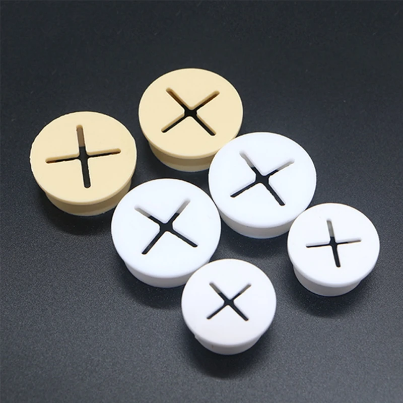 10 Cái Dây Cáp Grommets Nội Thất Lỗ Bìa cho Văn Phòng Bàn PC Giấu Cáp