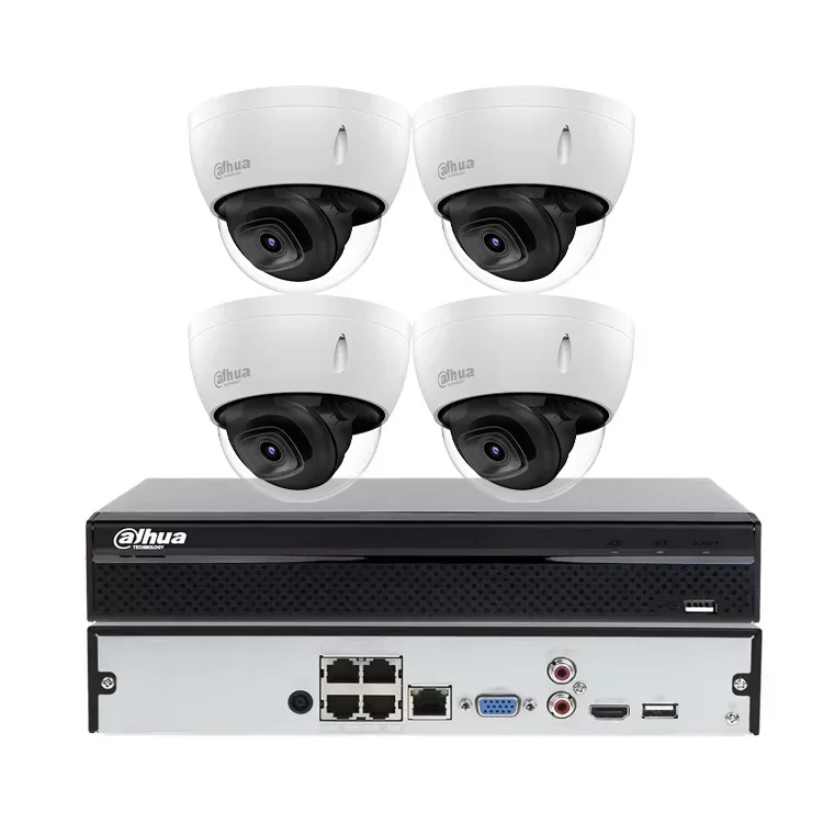 Originale Da Hua 4ch 8ch 8POE 16 canali NVR 4MP 8MP 4K HD Microfono incorporato CCTV Dome Sistema di telecamere di sicurezza IP