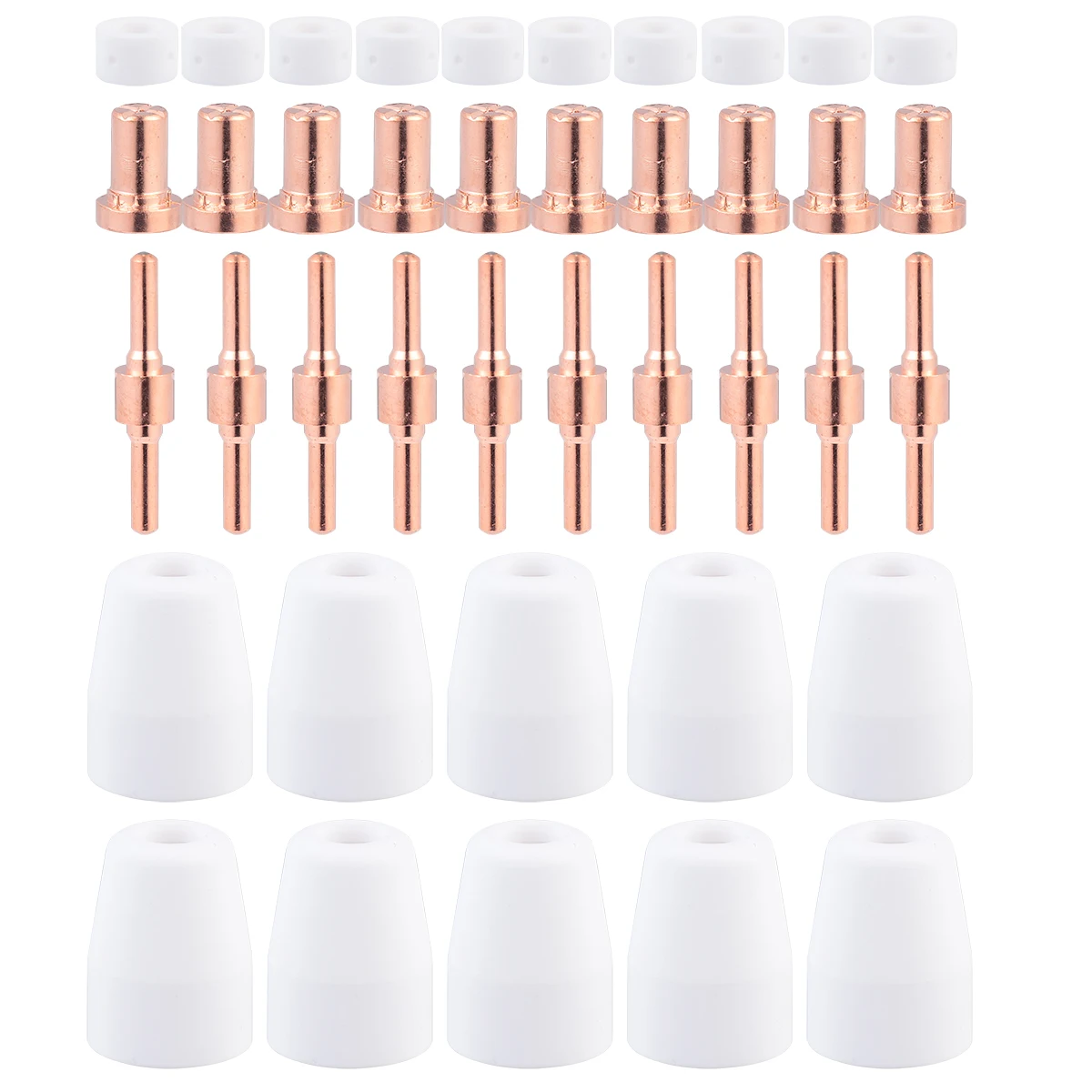 

40Pcs Plasma Torch Accessories Nozzle Electrode Protective Cover Shunt Set Lengthened Tips for Cut-40 40A Machine Abrasion