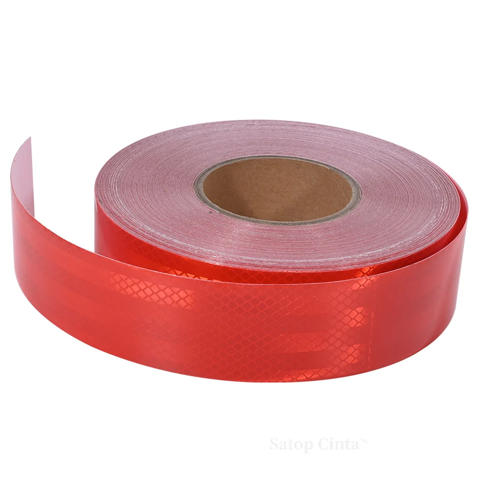 2''X32Ft High Conspicuity Reflective Tapes Red Self-Adhesive Waterproof Reflector For Things Car Stickers For Bike Vehicle Truck