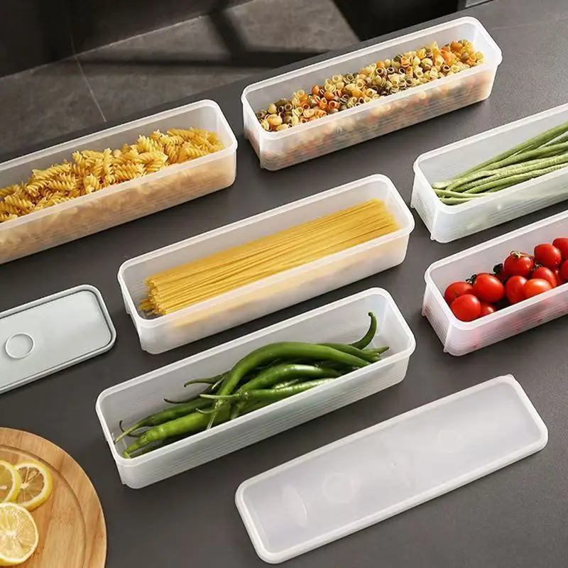 Plastic Noodle Container Spaghetti Box Kitchen Grain Vegetable Noodle Storage Box