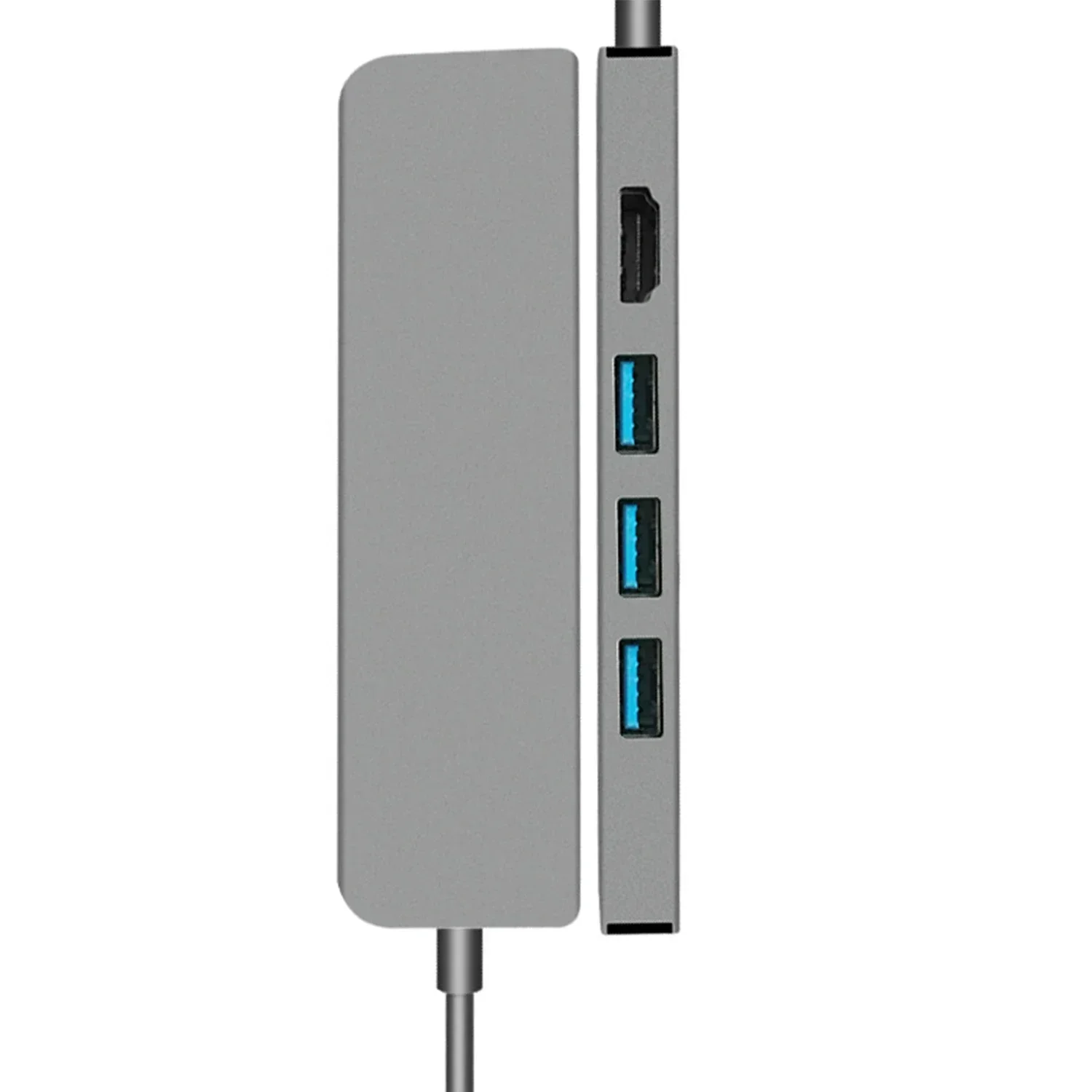 5 IN 1 USB C Hub Space Grey Aluminum alloy  Type  to 4K HDTV, 3 3.0 and PD harging Port ompatible