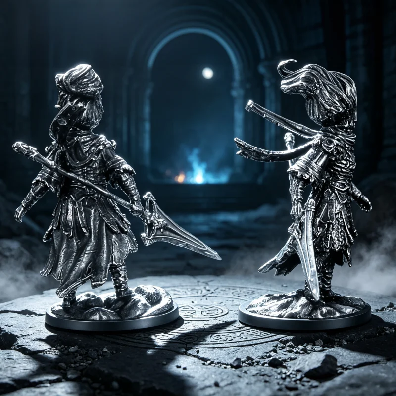 White Brass Craft Dark Souls King Vintage Dark Style Action Figure Model Desktop Collection Decorative Toy Gift