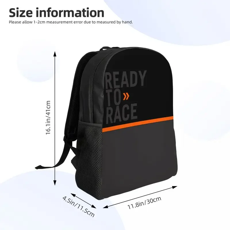 Ready To Race Logo Travel Backpack Men Women School Computer Bookbag Racing Sport Motorcycle Rider College Student Daypack Bags