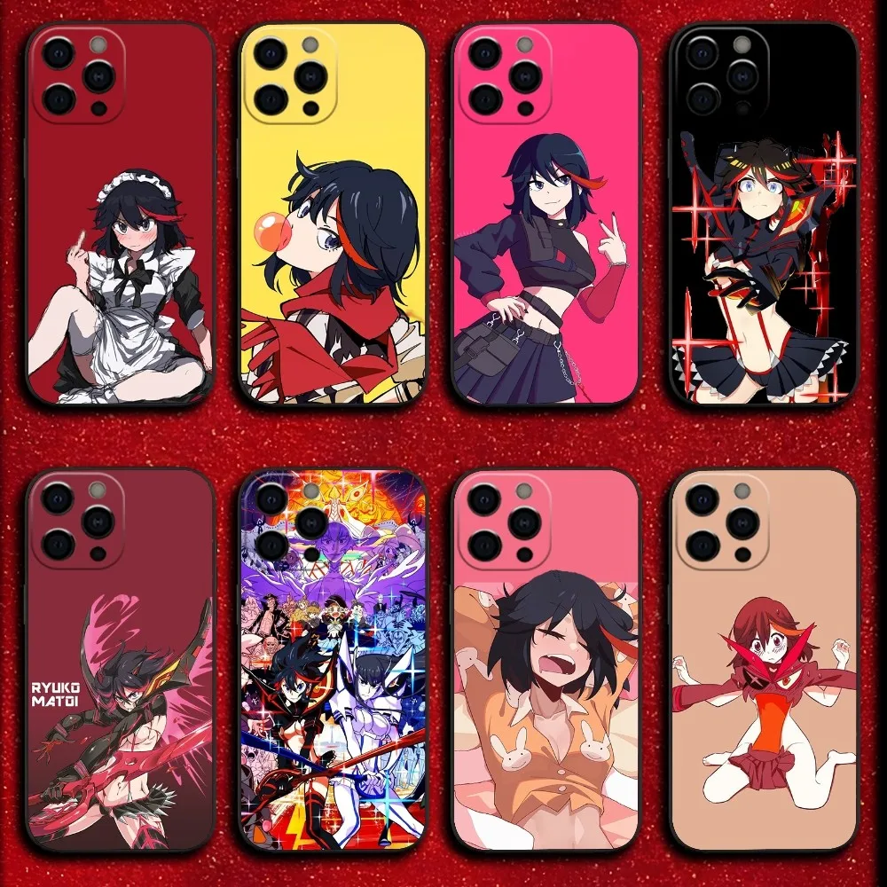 Anime GIRL K-Kill La Kill Phone Case For iPhone 16,15,14,13,12,11,Pro,X,XS,Max,XR,Plus,Mini Soft Black Cover