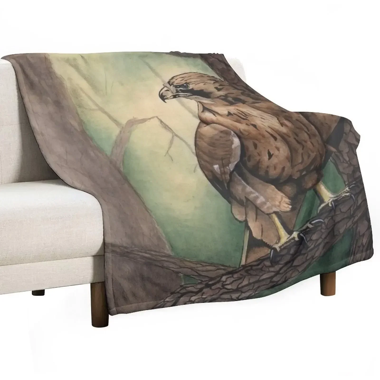 Red Tailed Hawk Throw Blanket christmas gifts Flannel Fabric Blankets