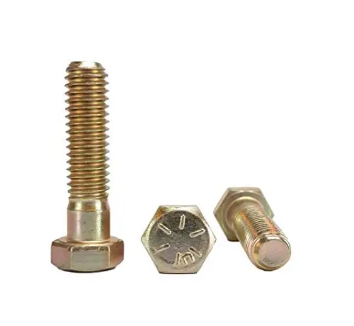 

Болты с шестигранной головкой 3/8-16 x 1-1/2 дюйма, класс 8, из легированной стали с желтым цинковым покрытием, высокопрочные винты с головкой, упаковка из 25 штук.