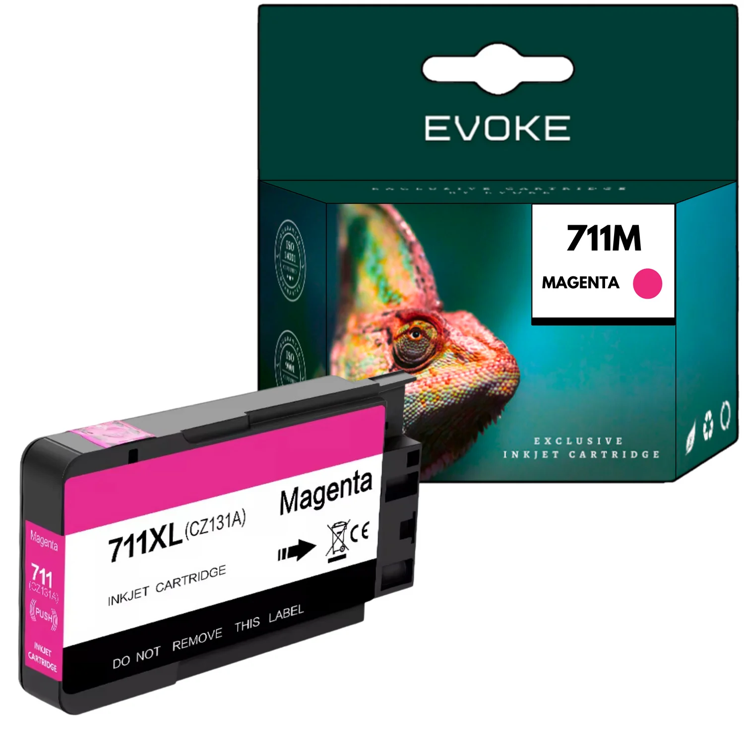 Evoke Compatibele Inkt voor Hp 711 Hp711 Cz131A Magenta 28 ml 480 Pagina's Designjet T120 T125 T130 T520 T525 T530