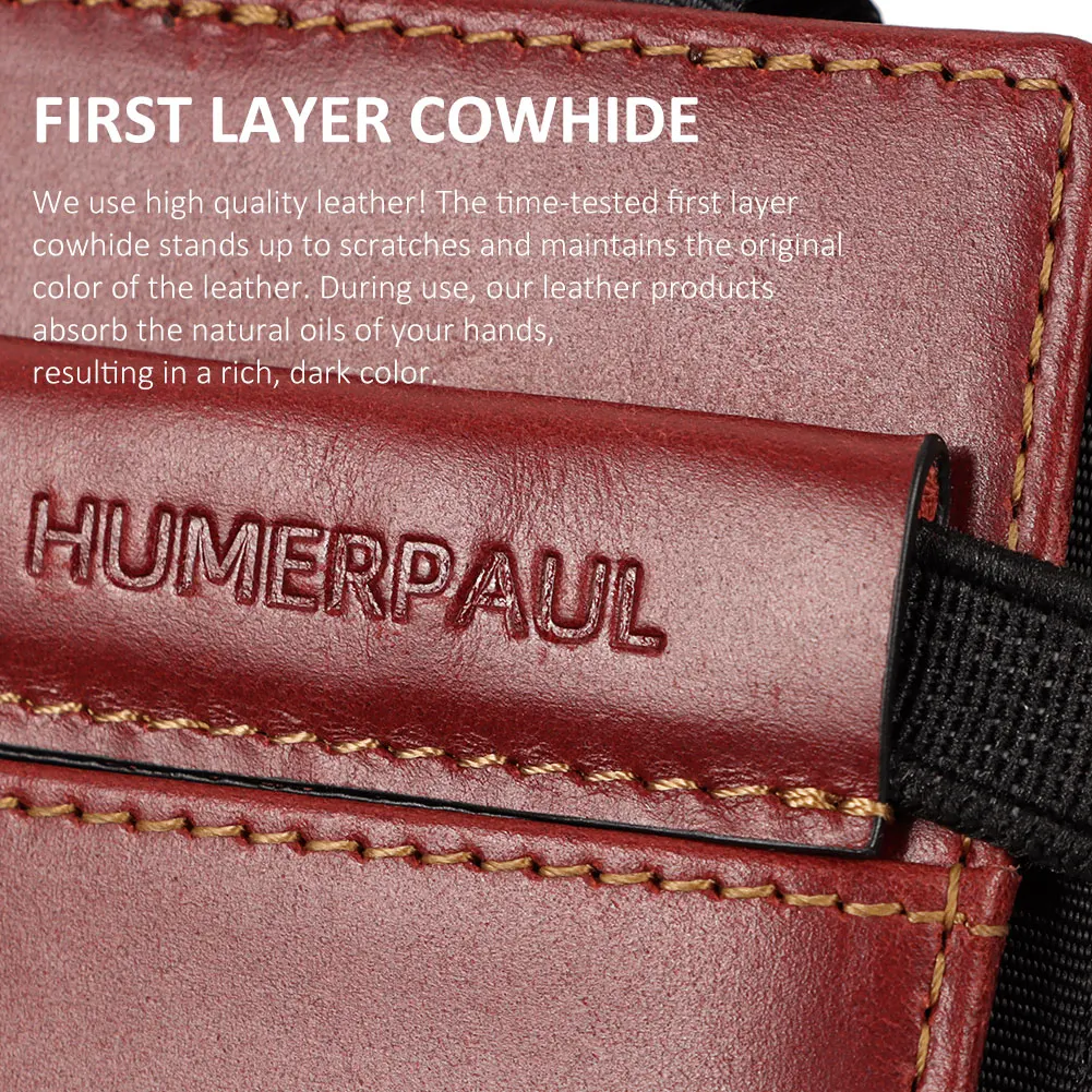 KAVIS Zakelijke lederen kleine kaarthouder Reizen slanke portemonnee voor heren RFID-blokkerende creditcardhouder Retro creditcardportemonnee