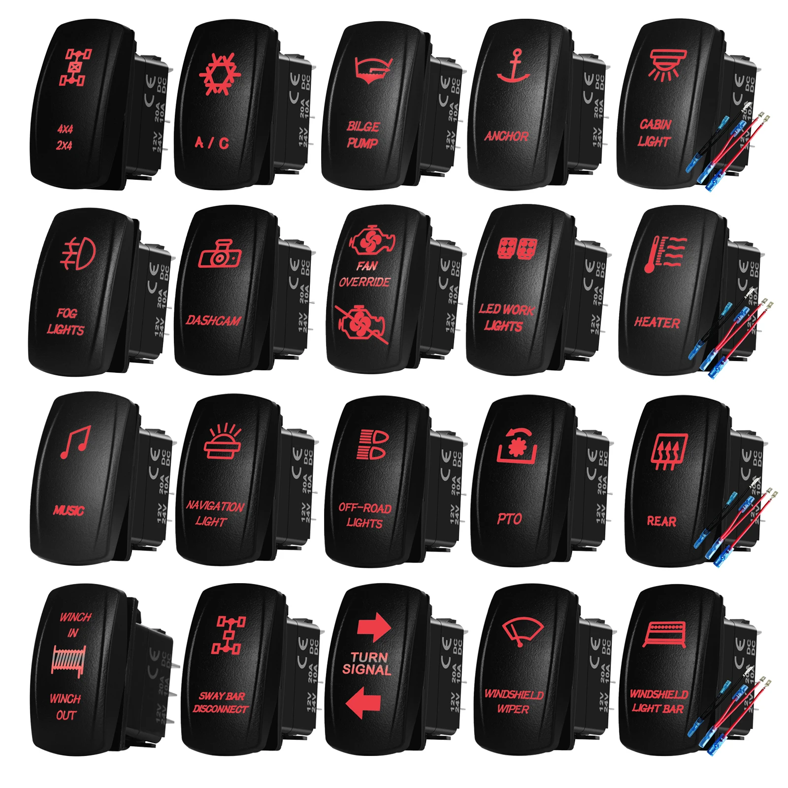 

Кулисный переключатель 12 В водонепроницаемый сменный переключатель мощности стеклоочистителя поисковый свет ВКЛ-ВЫКЛ/мгновенный для автомобиля грузовик Rv лодка машина красный