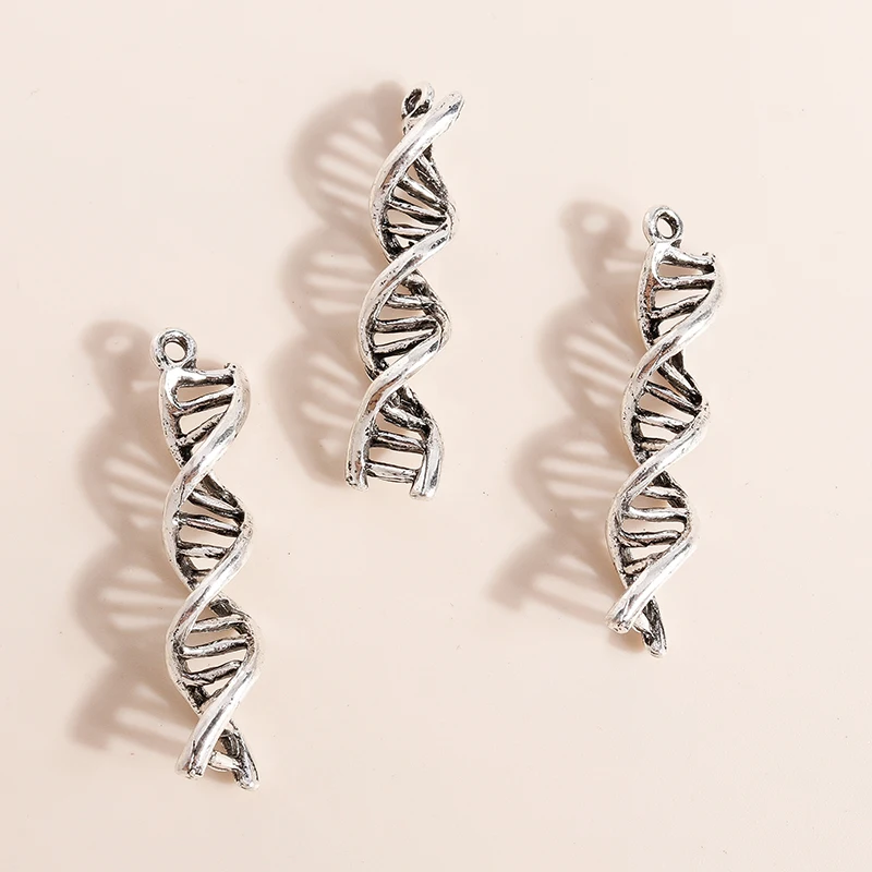 Leslie 10 Stück Legierung Medizinische Maschine Kit Charms Für Schmuck Machen DIY Herzschläge DNA Krankenschwester Spritze Anhänger Handgemachte Versorgung – Detail 7