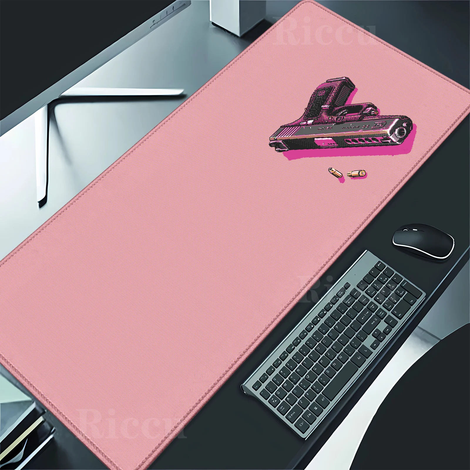 Pixel pistol Laptop Mouse Pad Gamer Keyboard Deskmay Office Desk Accessories Carpet Big Gaming Mouse Pad Extended Pad Mouse Mats