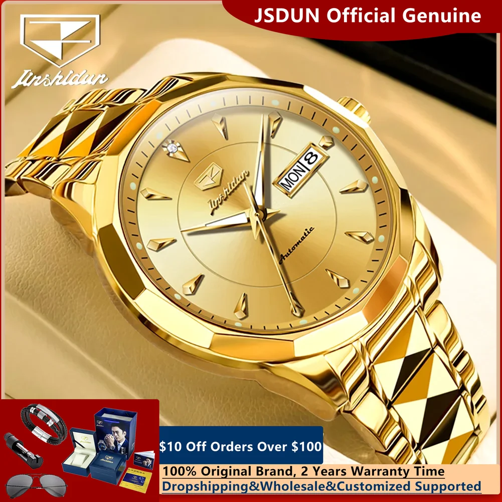 

JSDUN 8936 Luxury Man Watch Japan Movement Automatic Mechanical Watch for Men Anti-Scratch Sapphire Mirror Business Men's Watch
