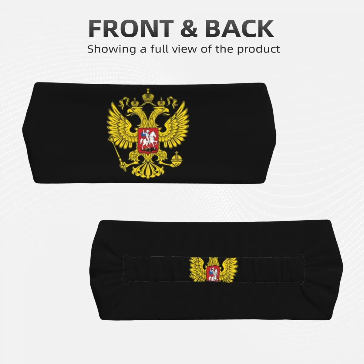 Custom Coat Of Arms Of Russia Sports Sweatbands for Yoga Emblem Of Russian Federation Quick Drying Headband Women Men