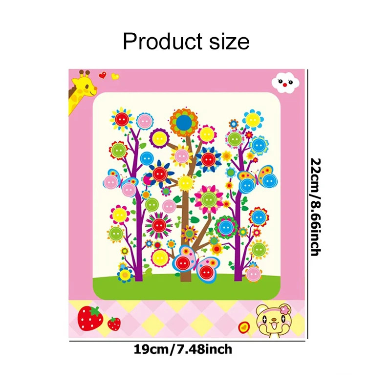 Children Button Sticker Toy Developmental Toys Stickers Game Handicrafts DIY Stickers Cartoon Pattern Painting Drawing TMZ