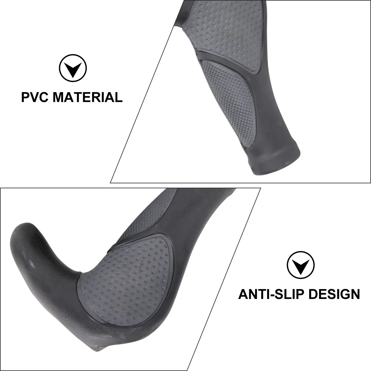 

Anti-Slip Handlebar Grips For Mountain Bike Black Pvc Texture Shock Absorbing Handle Sleeve Cycling Accessory