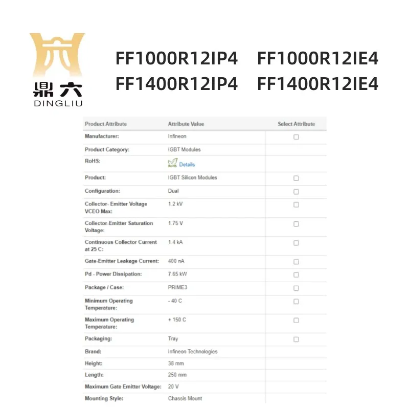 FF1000R12IP4    FF1000R12IE4   FF1400R12IP4    FF1400R12IE4 IGBT Modules