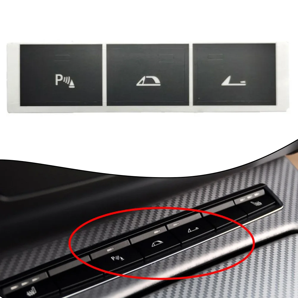 For BMW Z4 E89 2009-2016 Center Console Button Repair Decals Stickers Black Vinyl Overlay White Lettering Interior Switch Fix