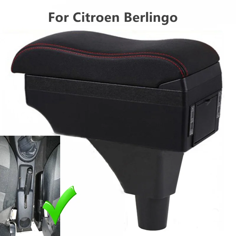 Car Armrest Box For Citroen Berlingo Central Store Content Car-styling Decoration with Cup Holder USB Accessories