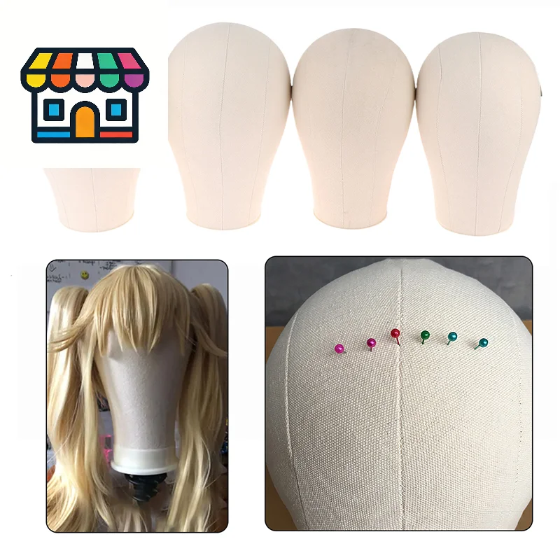 

Canvas Wig Head Wig Stand 21-24inch Mannequin Head For Hairstyling Displaying Making Wig Stand With Head Wig Supports Holder