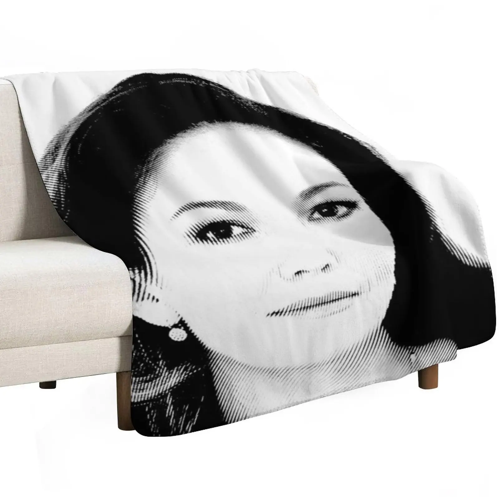 

Diane Lane Black & White Portrait (Linocut) Throw Blanket Sofa Quilt Multi-Purpose Hairy For Baby Blankets