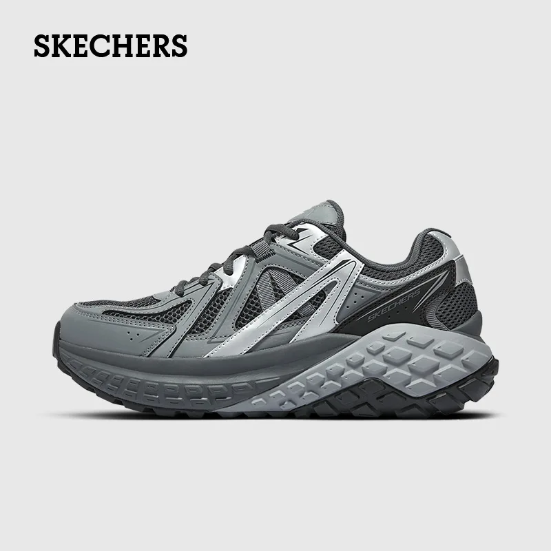 Skechers Men Chunky Sneakers Retro Outdoor Sports Lace Up Shock-absorbing Lightweight Shoes Casual  Thick Sole Designer Shoes