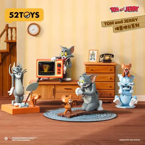 52Toys Tom And Jerry Inseparable Chaos Series Blind Box Movable Action Figure Trendy Collectible Toy For Adult Collection Gift