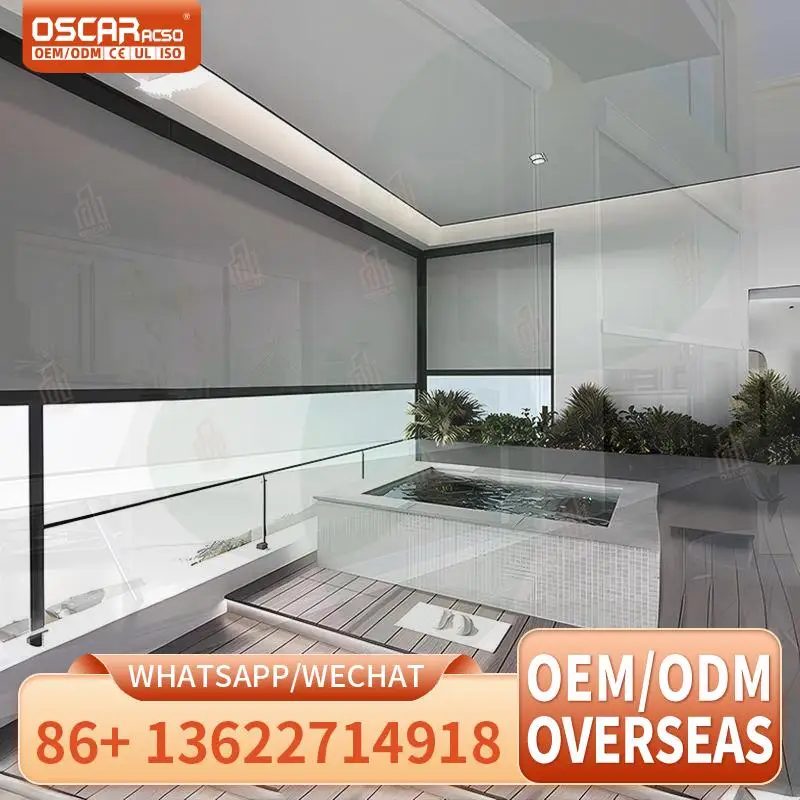 

Оптовые алюминиевые моторизованные садовые жалюзи с дистанционным управлением для патио, балкона, уличные рулонные жалюзи