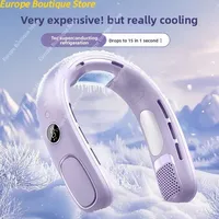 Semiconductor cooling neck hanging fan USB charging bladeless ice pack for lazy outdoor portable neck hanging small fan