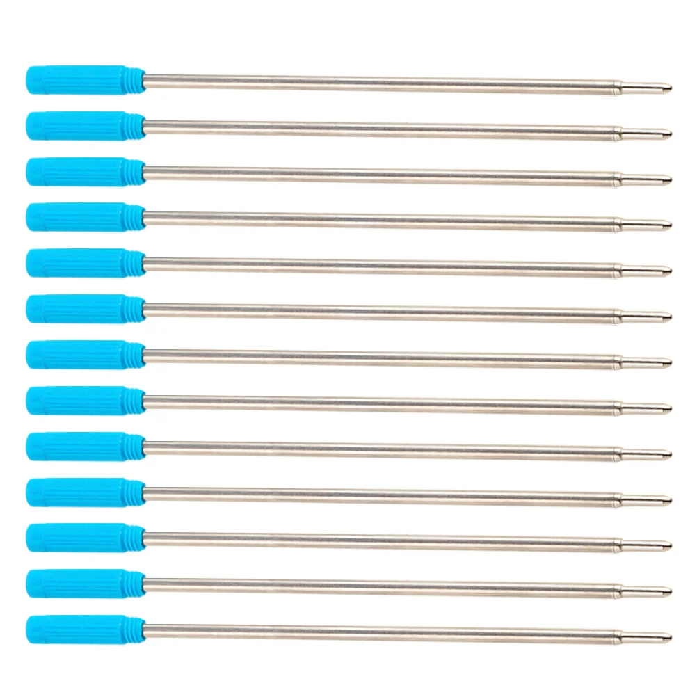

50Pcs Metal Ballpoint Pen Refills Blue Ink Quick Drying Smooth Writing Replacement Pen Refills Supplies