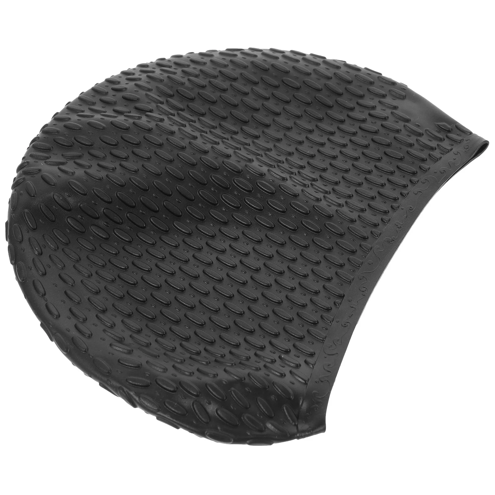 

Silicone Swimming Cap Black Lightweight Waterproof Swim Pool Hat for Women Long Hair Ear Protection Swimming Cap